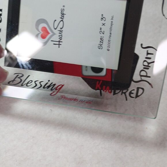 Glass Frame Heart Steps 2005 Secret Pal Sister Kindred Spirits Blessing 4"x5" - Picture 3 of 9